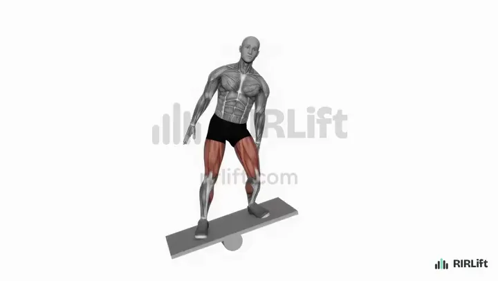Balance Board Lateral Squat demonstration