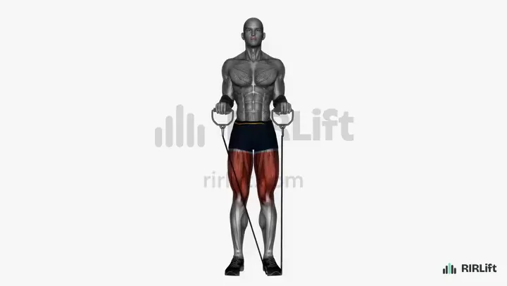 Band Curtsy Lunge start position