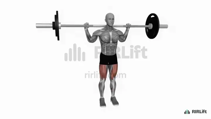 Barbell Curtsy Lunge start position