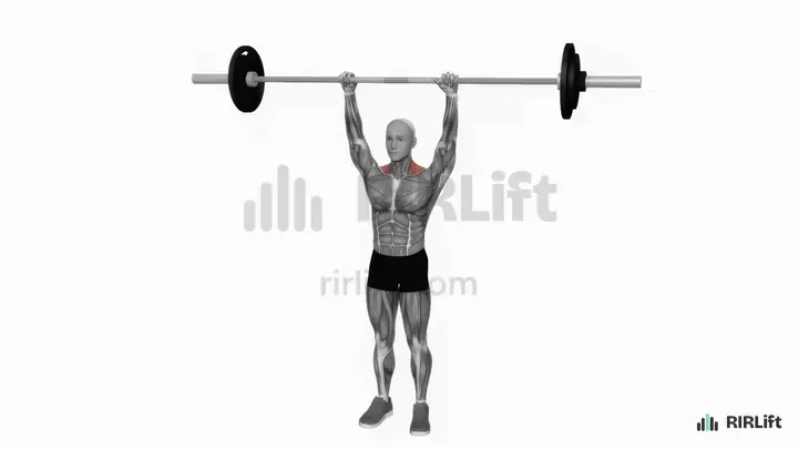 Barbell Overhead Shrug start position