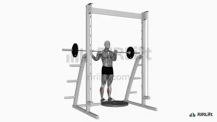 Barbell Standing Calf Raise start position