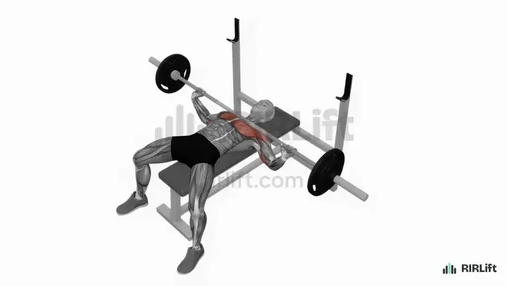 Barbell Wide-Grip Bench Press start position