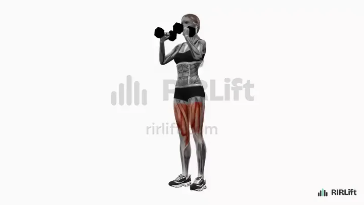 Dumbbell Curtsy Lunge start position