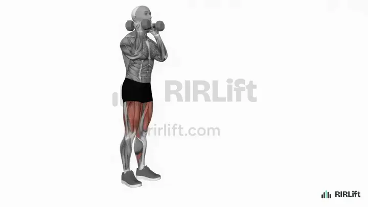 Dumbbell Front Rack Lunge start position