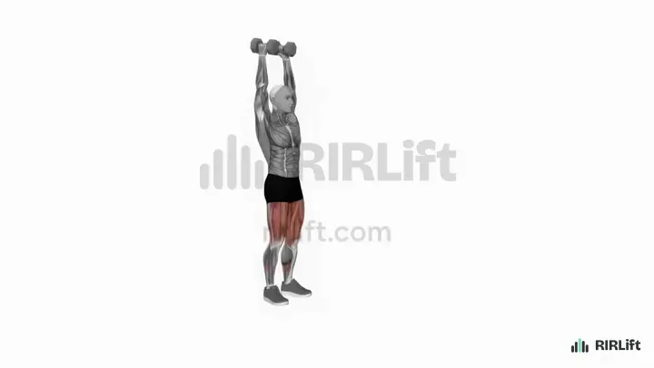 Dumbbell Overhead Lunge start position