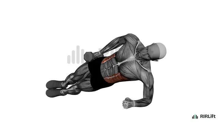 Dumbbell Side Plank Hip Dip start position