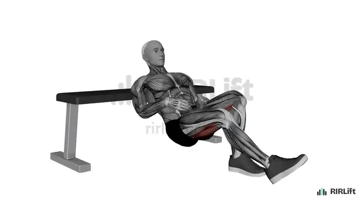 Dumbbell Staggered Hip Thrust start position