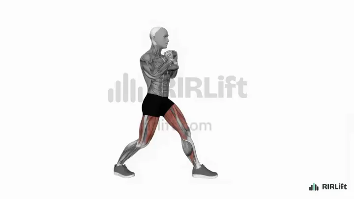 Dumbbell Goblet Split Squat start position