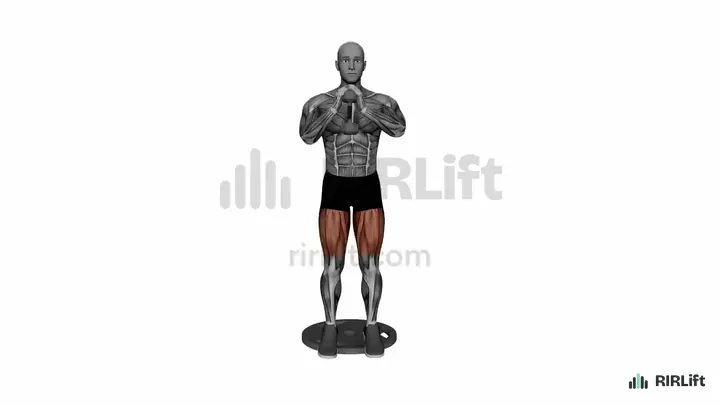 Heels-Elevated Goblet Squat start position