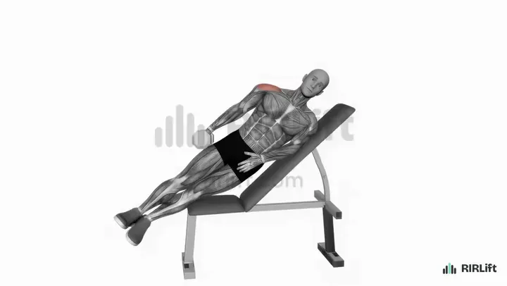 Incline Dumbbell Lateral Raise start position