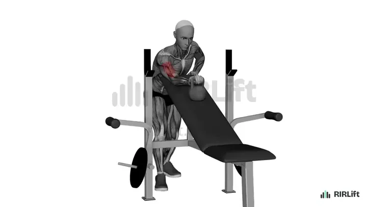 Kettlebell Preacher Curl start position