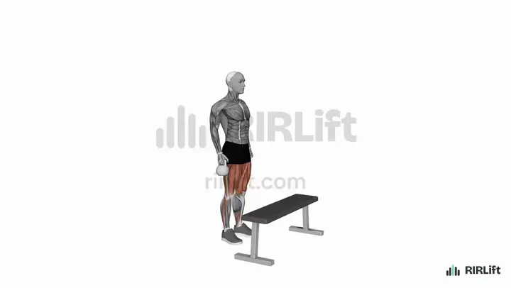 Kettlebell Step-Up start position