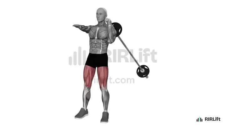 Landmine Hack Squat start position