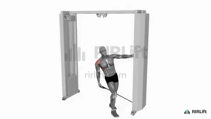 Leaning Cable Lateral Raise start position