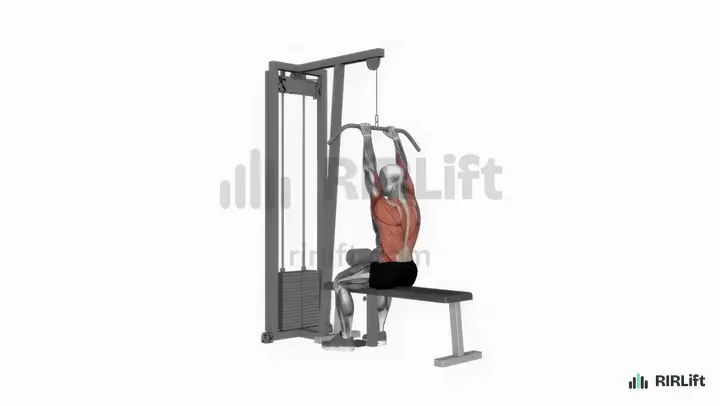 Neutral-Grip Lat Pulldown start position