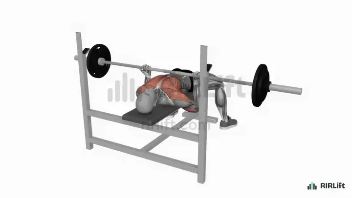 Reverse-Grip Bench Press start position