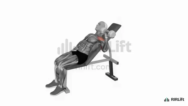 Single-Arm Incline Dumbbell Press start position