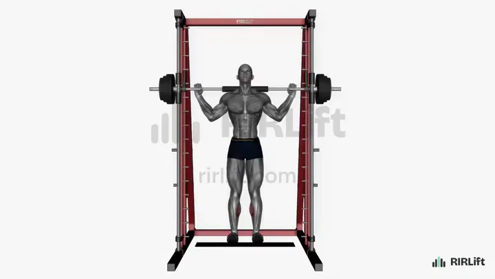 Smith Machine Calf Raise start position